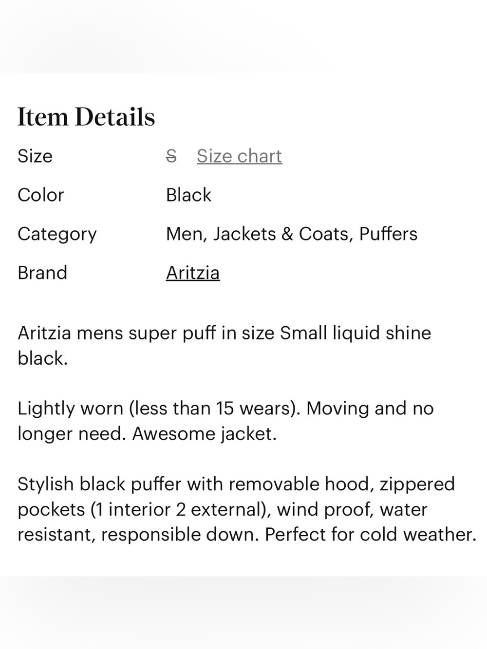 Aritzia Men's Super Puff Jacket - Picture 6 of 14